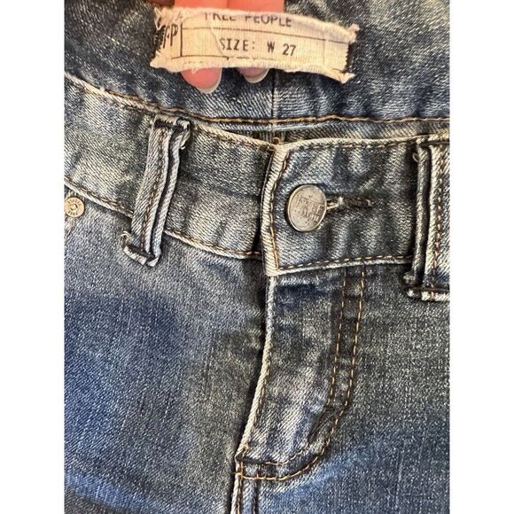 FREE PEOPLE Jeans Womens Size 27 Skinny Leg Denim Mid Rise Dark Wash Blue - Picture 5 of 8